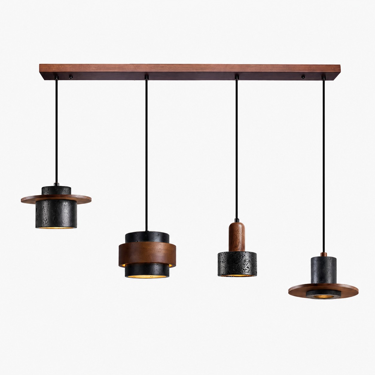 Black and Walnut · Mixed · 4 Heads · Linear